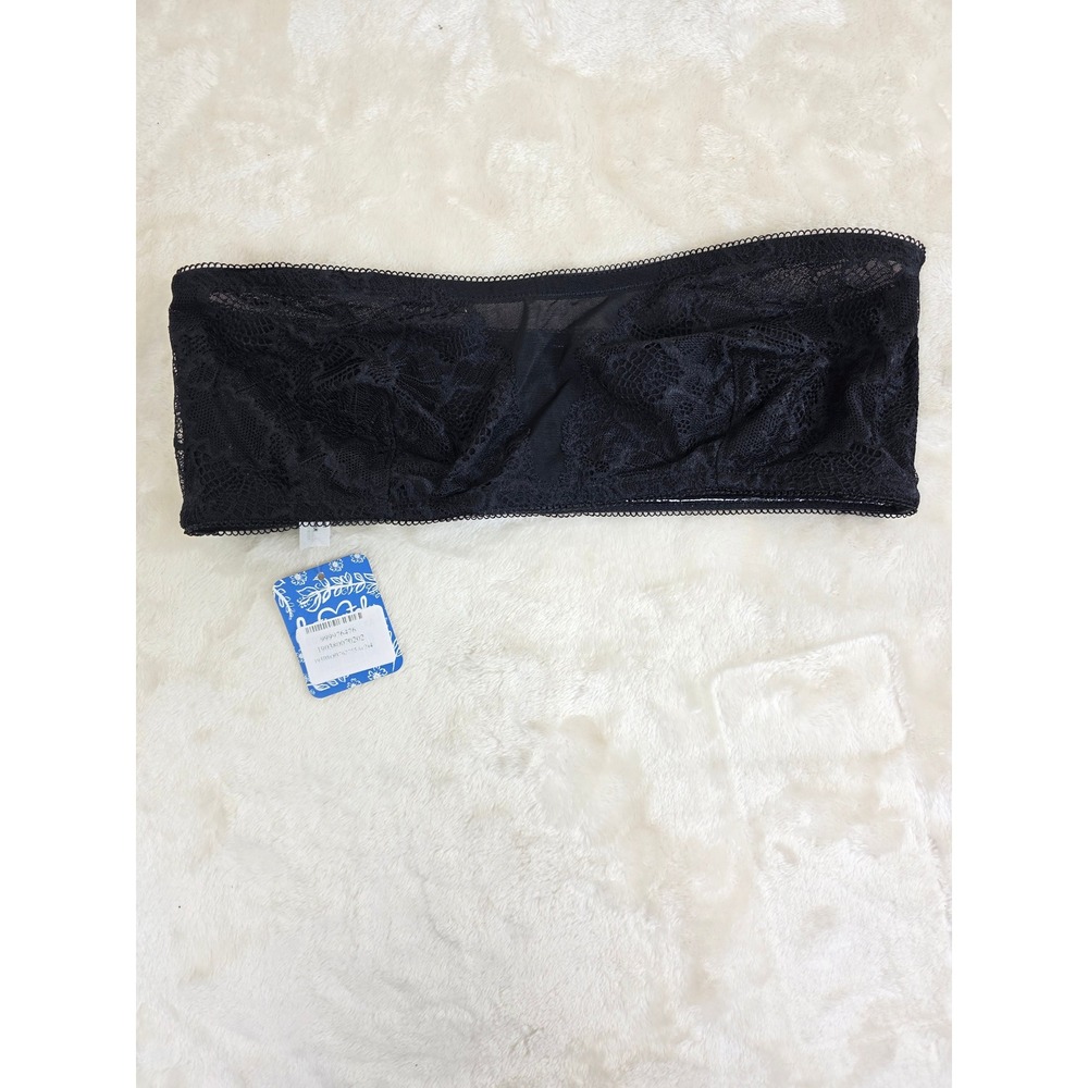 Free People Intimately Lace Bandeau Bra Black Strapless Small OB762255A